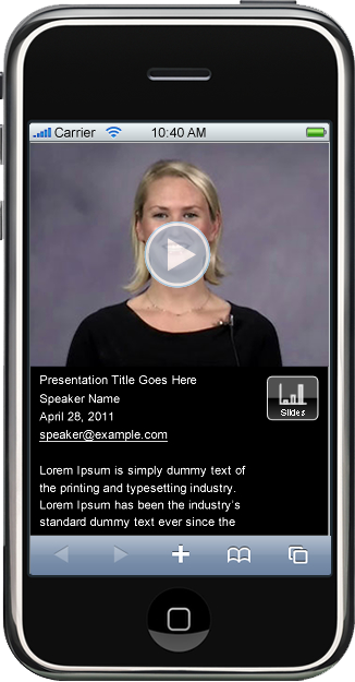 Webcast UI for phone