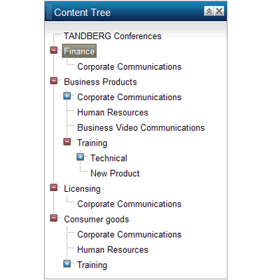 Portal section for content tree (expanded)