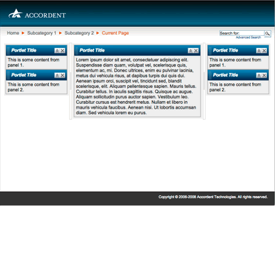 Web Portal blocks design phase