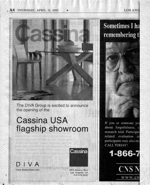Ad Cassina - newspaper