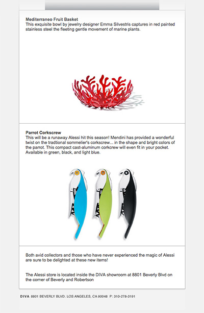 Diva newsletter for the Special limited offer sale (bottom part)