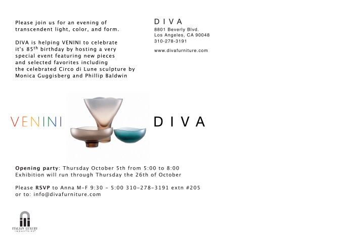 Diva - Venini's party invitation postcard (back)