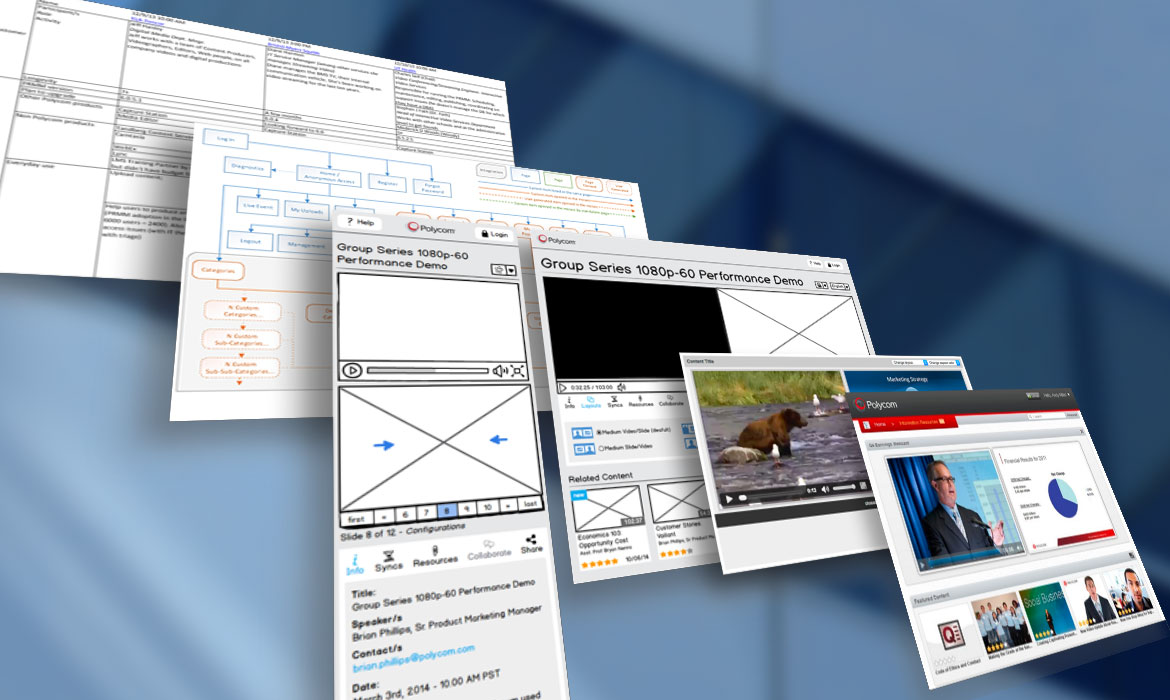 Stacked windows representing the Media Manager design phases