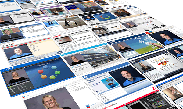 Aerial view of several webcast web windows