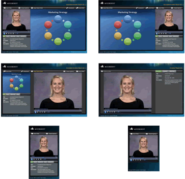 6 webcast layouts with different slide video size and position