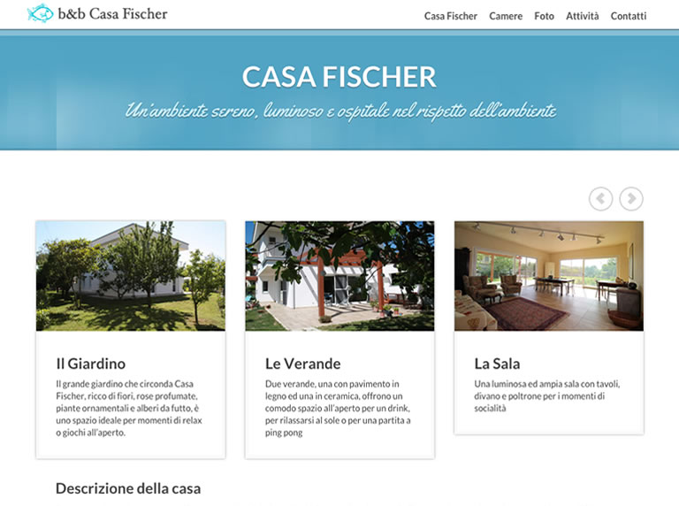 Bed & breakfast Casa Fischer website - House description