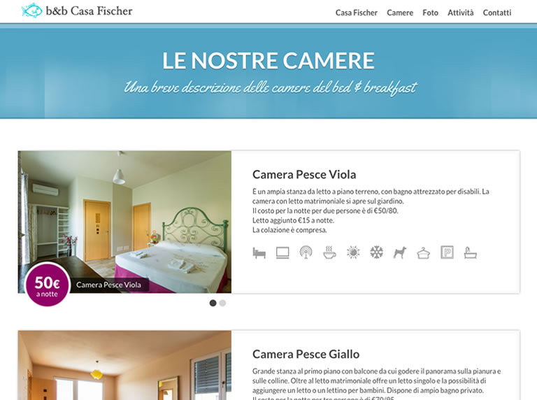 Bed & breakfast Casa Fischer website - Bedrooms