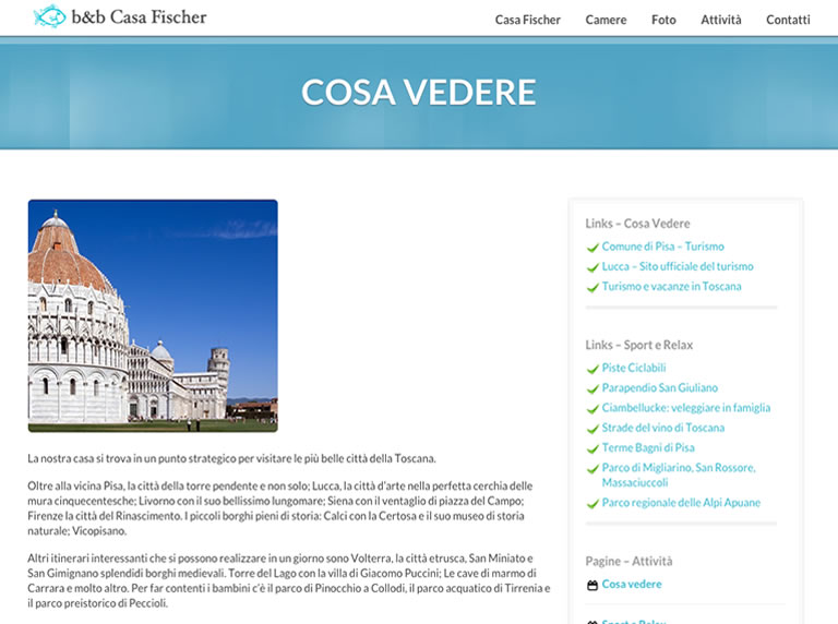 Bed & breakfast Casa Fischer website - What to see page