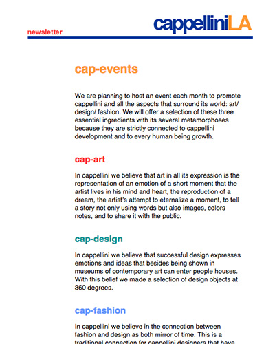 Newsletter cap-events