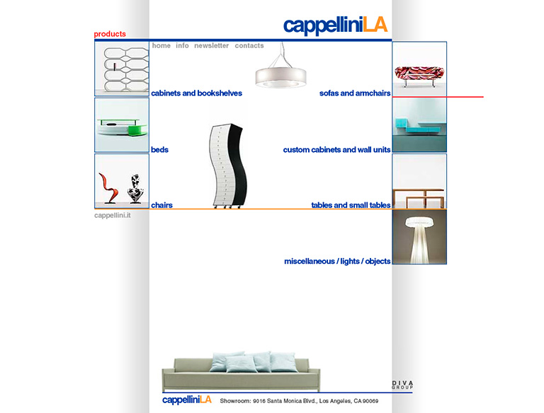 CappelliniLA's website - products page