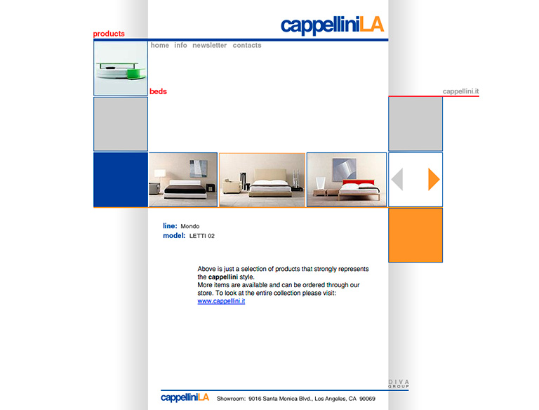 CappelliniLA's website - beds page