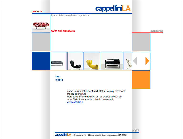 CappelliniLA's website - sofas page