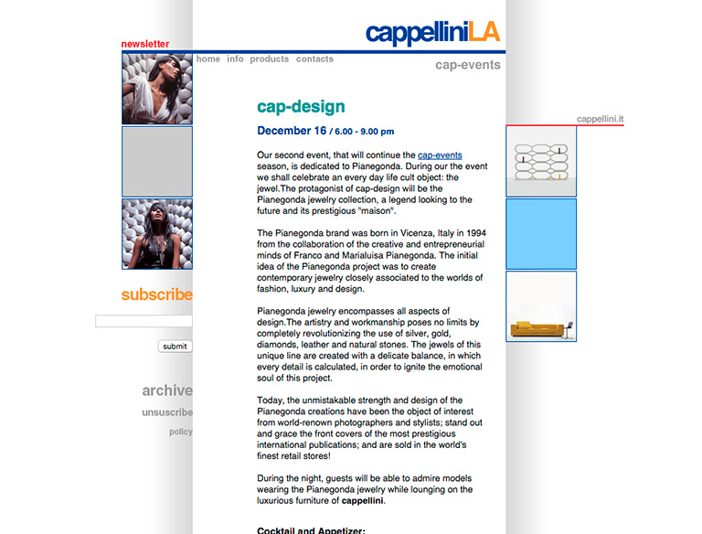 CappelliniLA's website - cap-design page