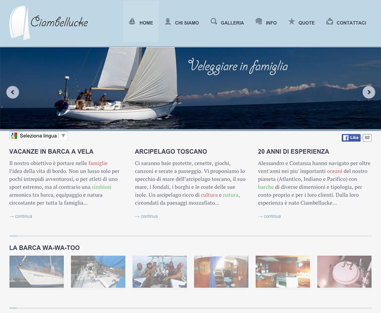 Ciambellucke website - homepage