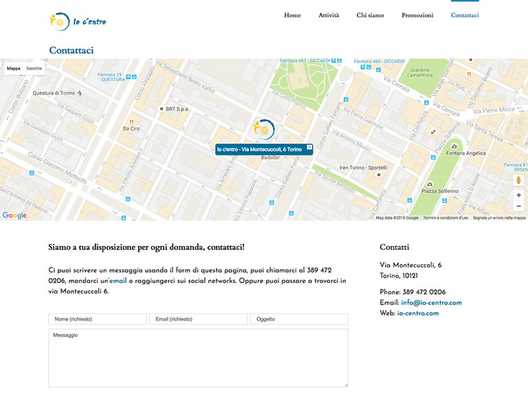 Web page with location map