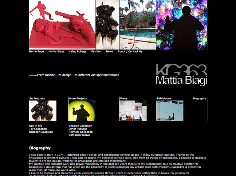 KG363 website - Mattia Biagi's personal section