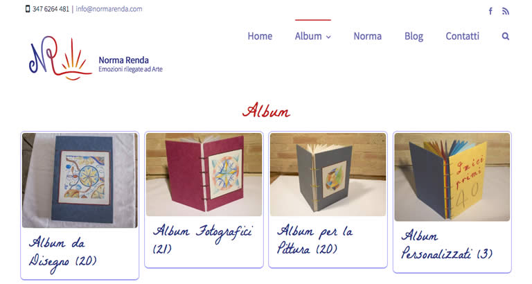 Four unique art albums displayed on a website, labeled for different purposes: design, photography, painting, and customized albums.