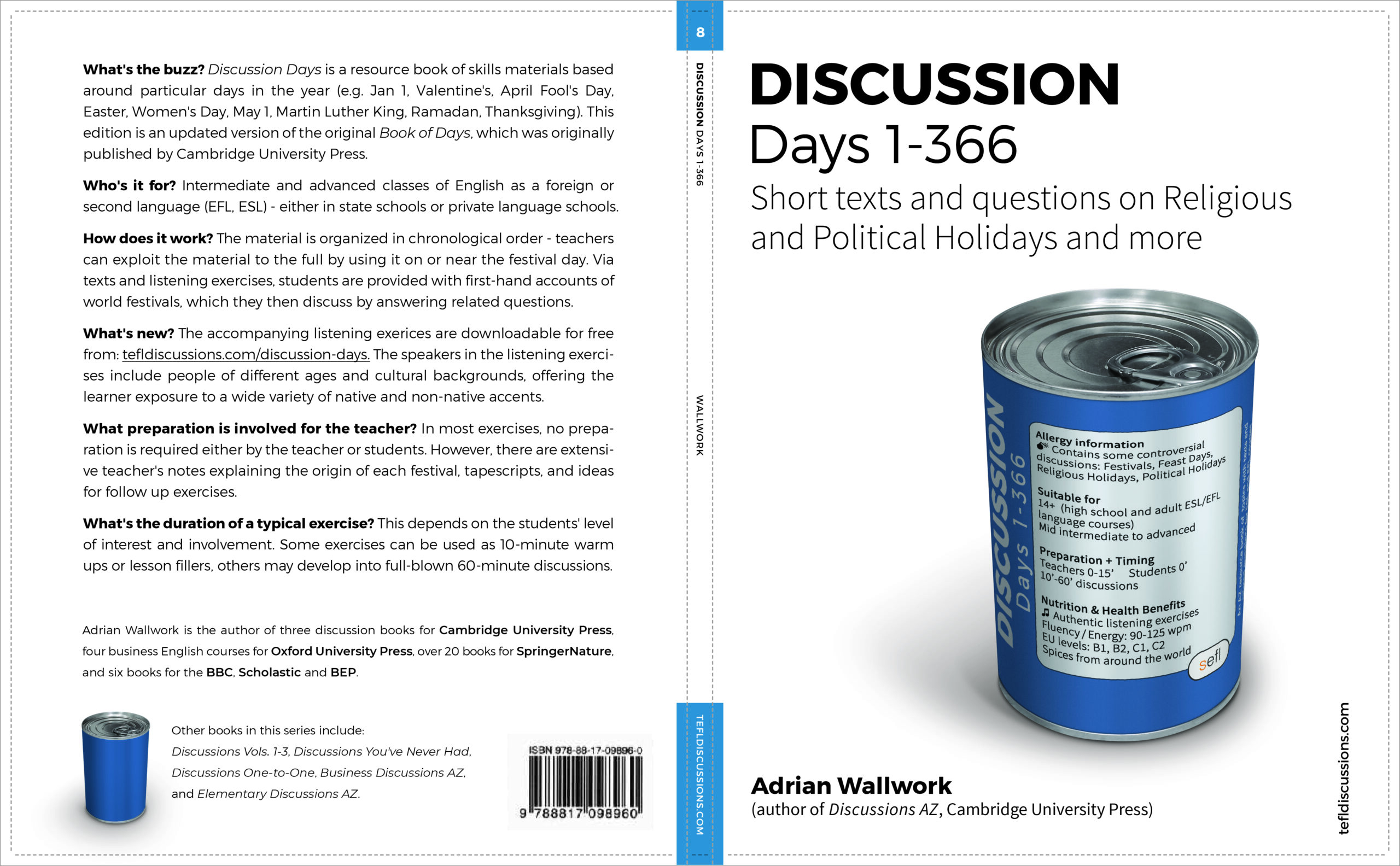 Graphic for "Discussion Days 1-366" book cover, highlighting short answers to key questions on religion and political topics.